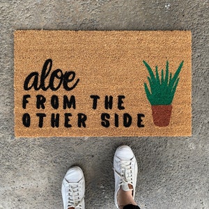 Cactus Doormat, Plant Doormat, Plant Lover Gift, Outdoor Welcome Mat, Succulent Doormat, Front Door Mat, Summer Doormat, aloe vera plant