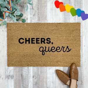 Funny Pride Doormat, Gay Pride Doormat, LGBTQ Pride, Funny Welcome Mat, Outdoor Doormat, Gift for Queer Couple, Rainbow Pride Decorations