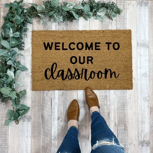 Welcome to our Classroom Doormat, Teacher Doormat for classroom, Front Door Mat, Outdoor Doormats, Classroom Decor, Teacher Gift for school
