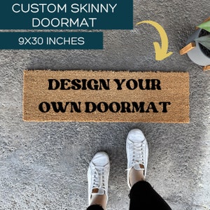 Skinny Doormat, Playhouse Door Mat, Custom Doormat, Small Doormat, Kid&#39;s Welcome Mat, Personalized Doormat, Narrow Doormat, Modern Door Mat