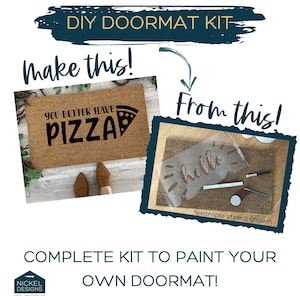 DIY Doormat Kit, DIY Activities, DIY Kit for Adults, Craft Kit for Adults, Paint Own Doormat, Funny Doormat, Pizza Doormat Outdoor, Coir Mat