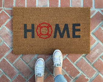 Firefighter Gift, Maltese Cross Gift, Father's Day Gift, Home Doormat, Gift Firefighter Wife, Christmas Gift Firefighter, Family Doormat