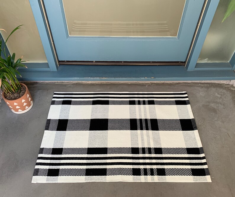 Modern Buffalo Check Entry Rug / Doormat Layering Rug / Etsy