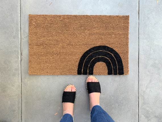 Modern Rainbow Doormat Custom Door Mat Housewarming Etsy