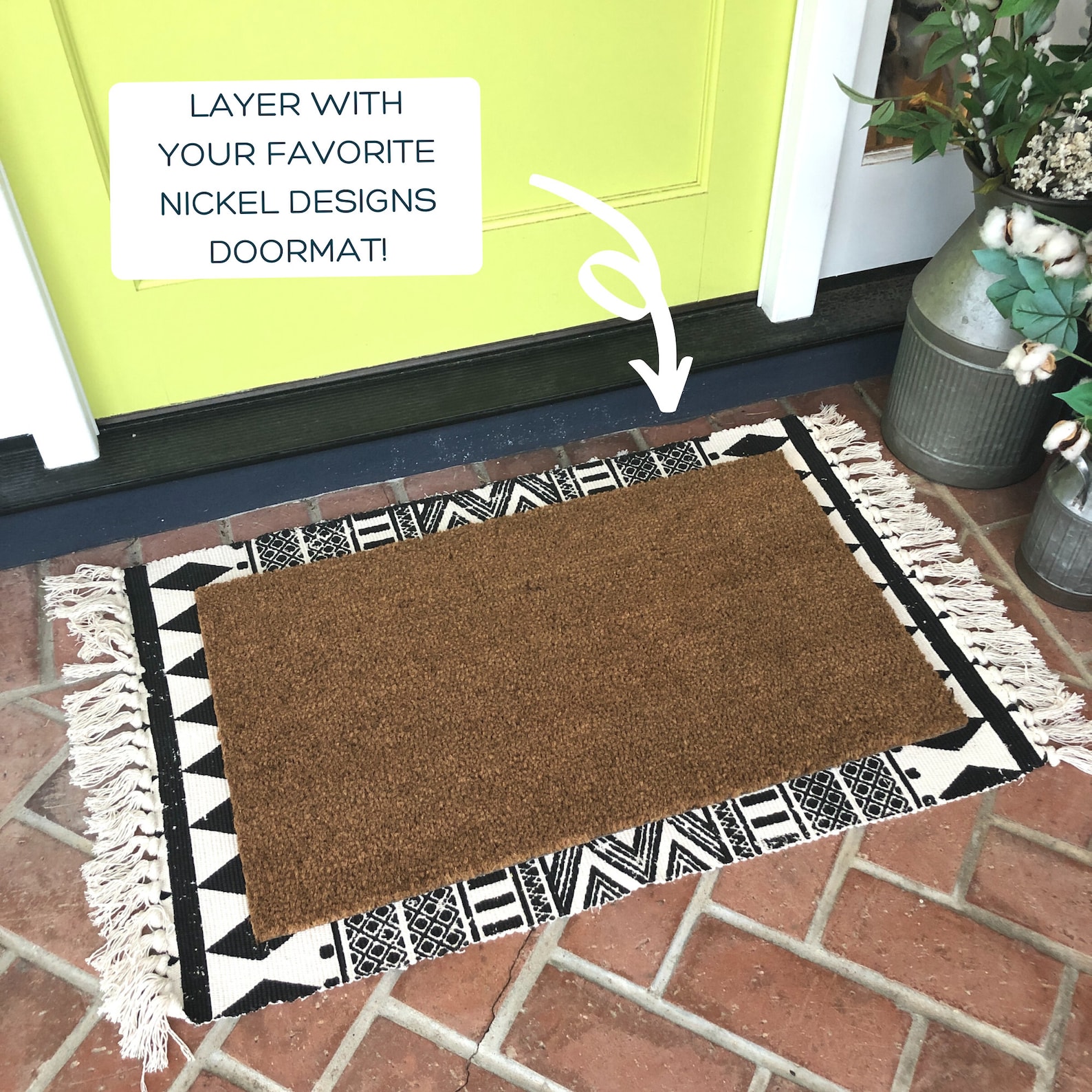 Black and White Pattern Area Rug / Doormat Layering Rug / Etsy