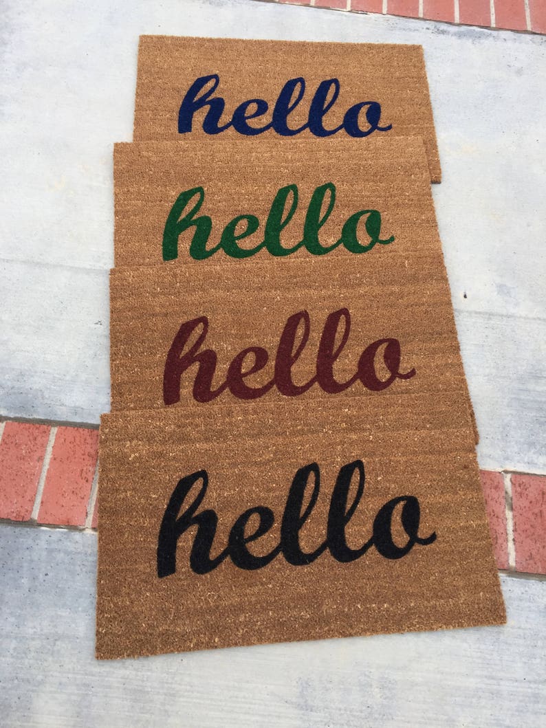 Hello Doormat / Unique Doormat / Custom Doormat / Front Porch Etsy