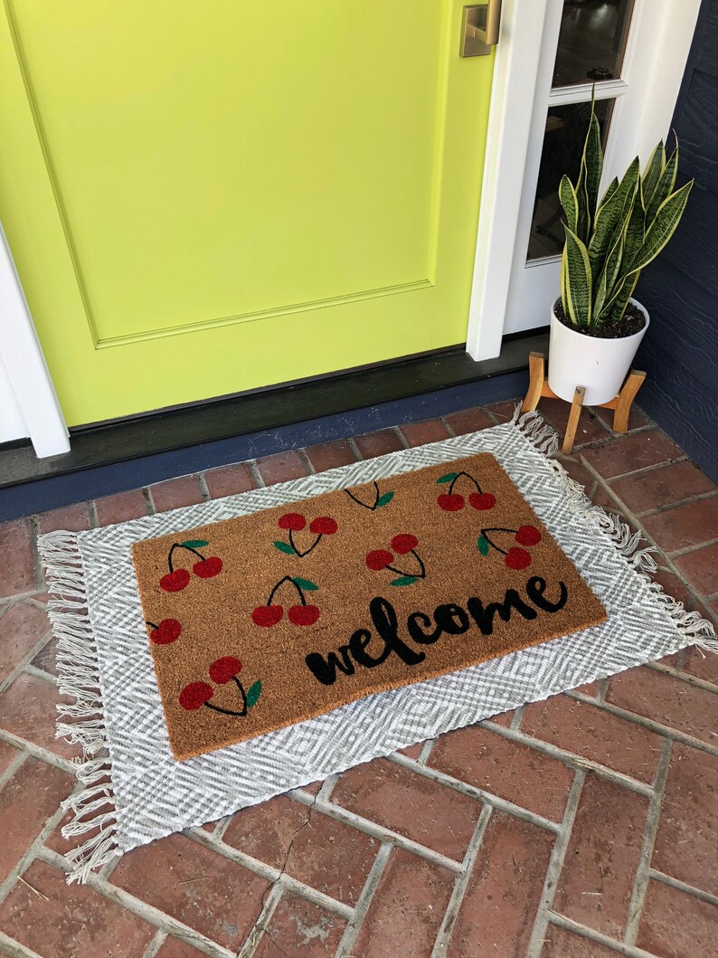 Cherry Doormat / Custom Mat / Front Door Mat / Etsy