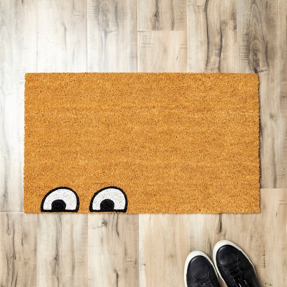 Funny Doormat, Eyes Welcome Mat, Cute Door Mat, Modern Welcome Mat, Simple Doormat  Outdoor, Front Porch Decor, New Home Gift Man, Coir Mat 