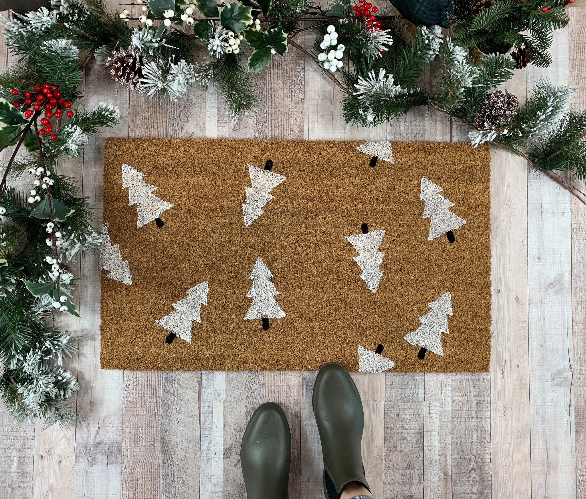 Holiday Tree Doormat / Custom Mat / Housewarming Gift Etsy Canada