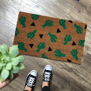 Cactus Plant Doormat / Cactus Decor / Succulent Gift / Custom Doormat / Front Door Mat / Summer Doormat / Modern Doormat / Snake Plant image 2