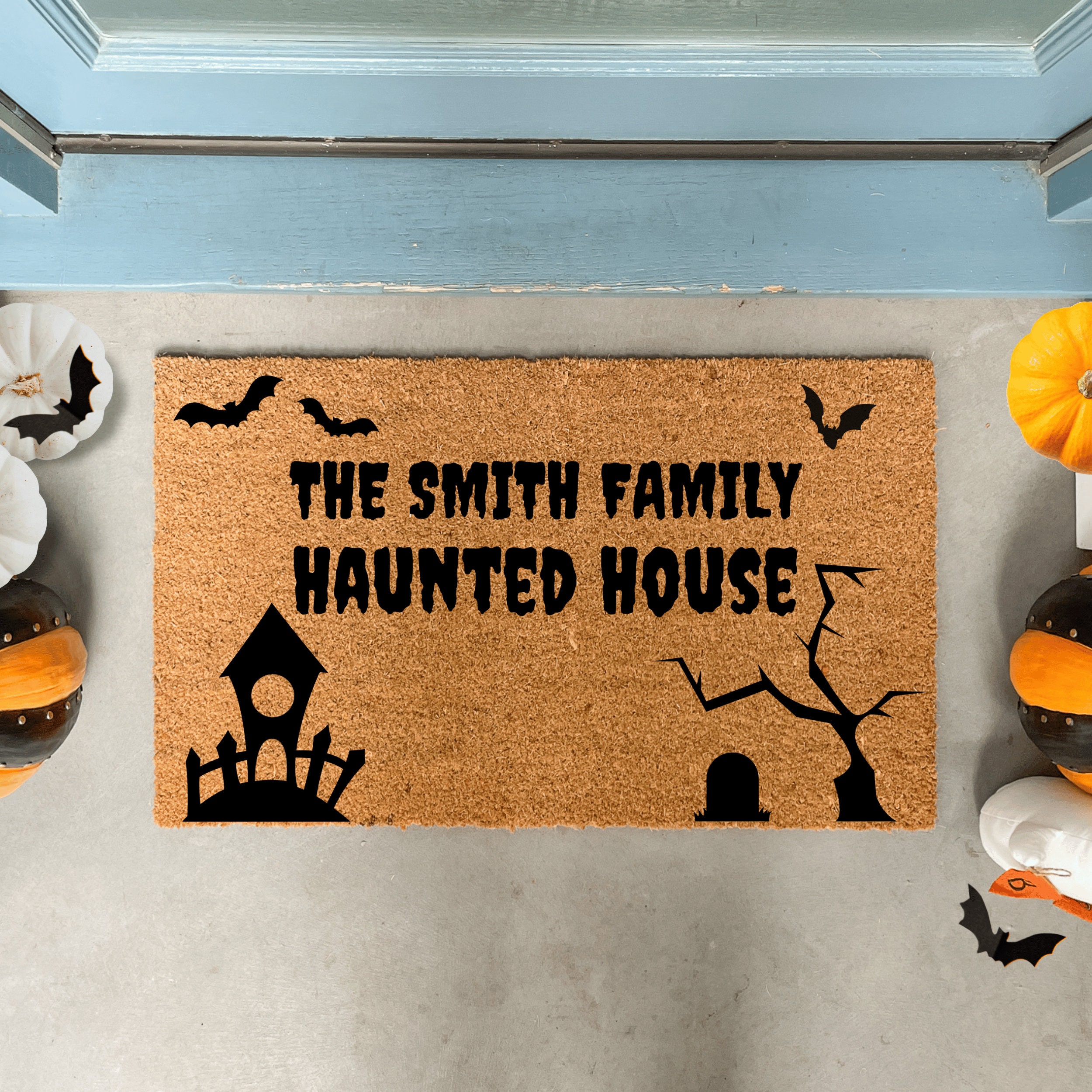 Discover Personalized Halloween Front Doormat