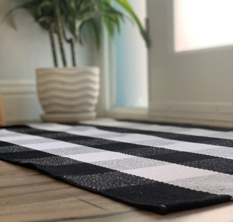 Oversized Buffalo Check Entry Rug / Doormat Layering Rug / Etsy