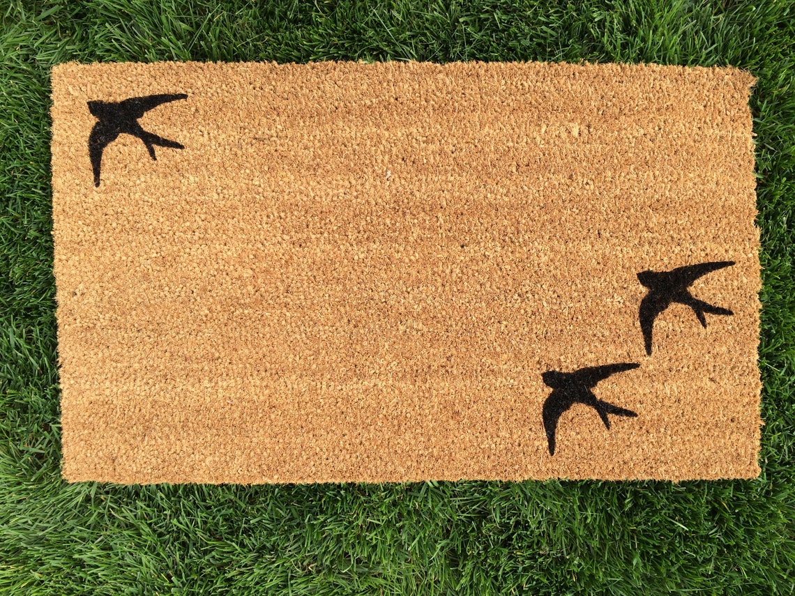 Modern Bird Doormat / Summer Doormat / Door Mat / Custom Etsy