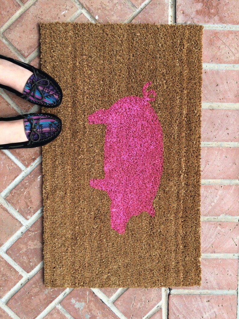 Farmhouse Style Pig Doormat / Outdoor mat / Cute Etsy