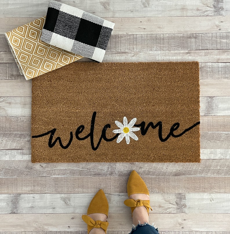 NickelDesignsShop Daisy Welcome Doormat - Thumbnail 3