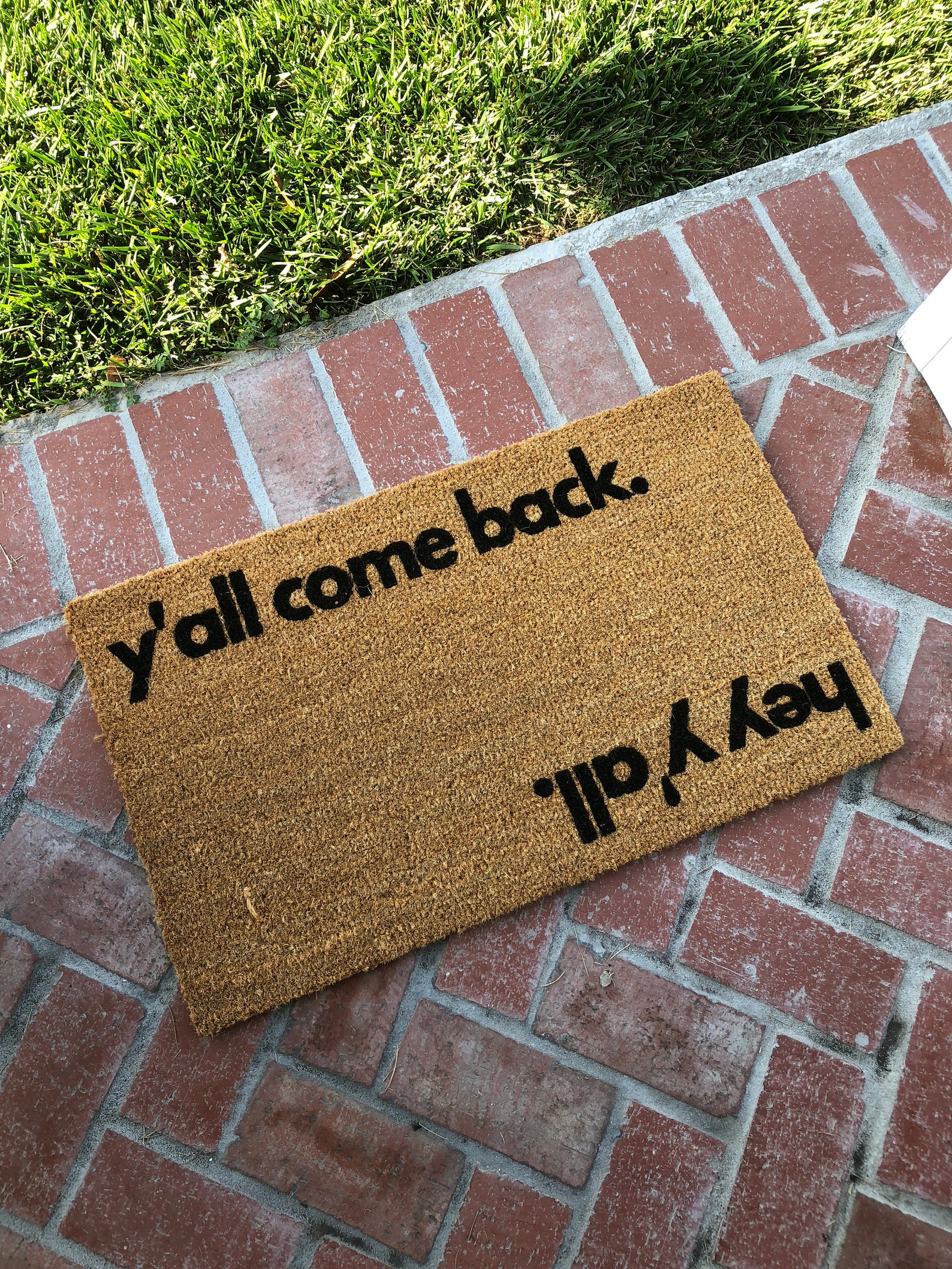 Hey Y'all Reversible Doormat / Funny Mat / Etsy