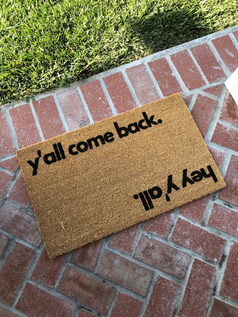 Hey Y'all Reversible Doormat / Funny Mat / Etsy
