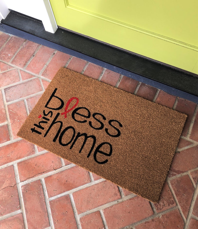Bless this home Doormat / Christian Decor / Custom Mat Etsy