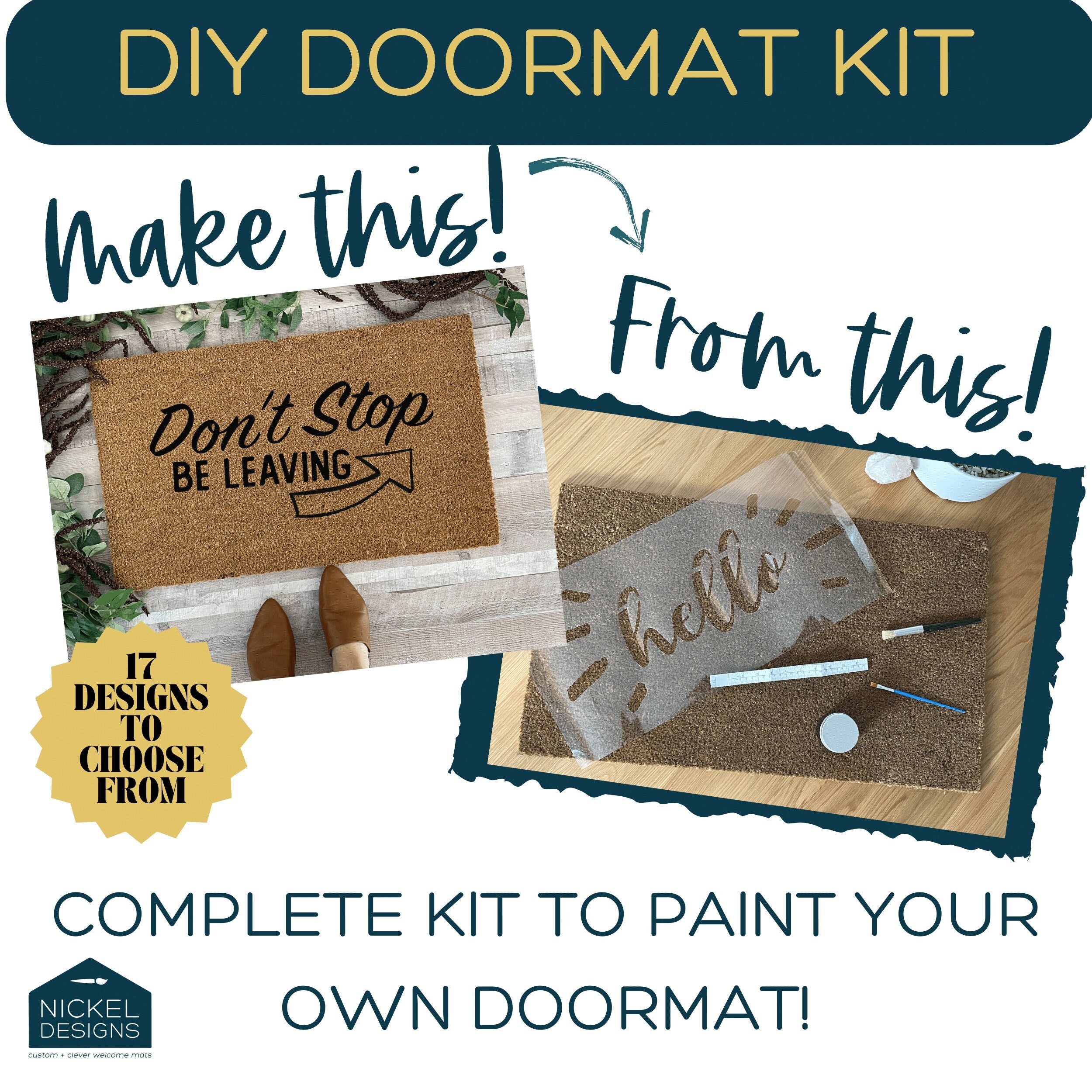 Christmas DIY Doormat Kit  Paint Your Own Christmas Doormat Craft Kit