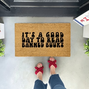 Banned Books Doormat, Banned Books Gift, Funny Doormat Outdoor, Book Lover gift, Doormat Layering Rug, Bookish Gift, Bookish Home Decor