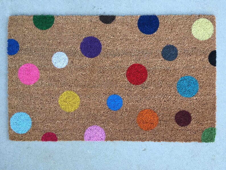Polka Dot Doormat / Custom Door Mat / Cute Doormat / Etsy