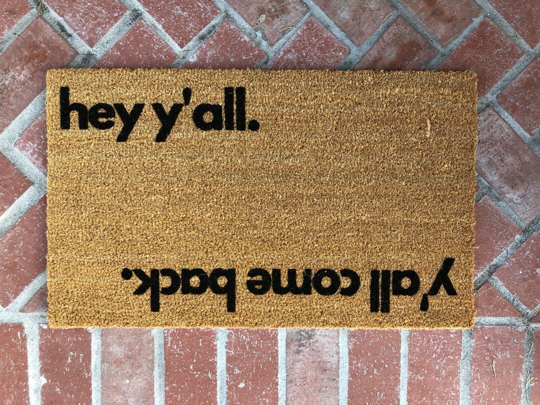 Hey Y'all Reversible Doormat, Funny Mat, Housewarming Gift for