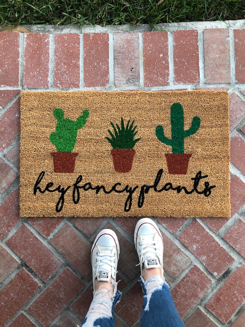 Cactus Doormat Hey Fancy Plants Plant Mat New Home Etsy