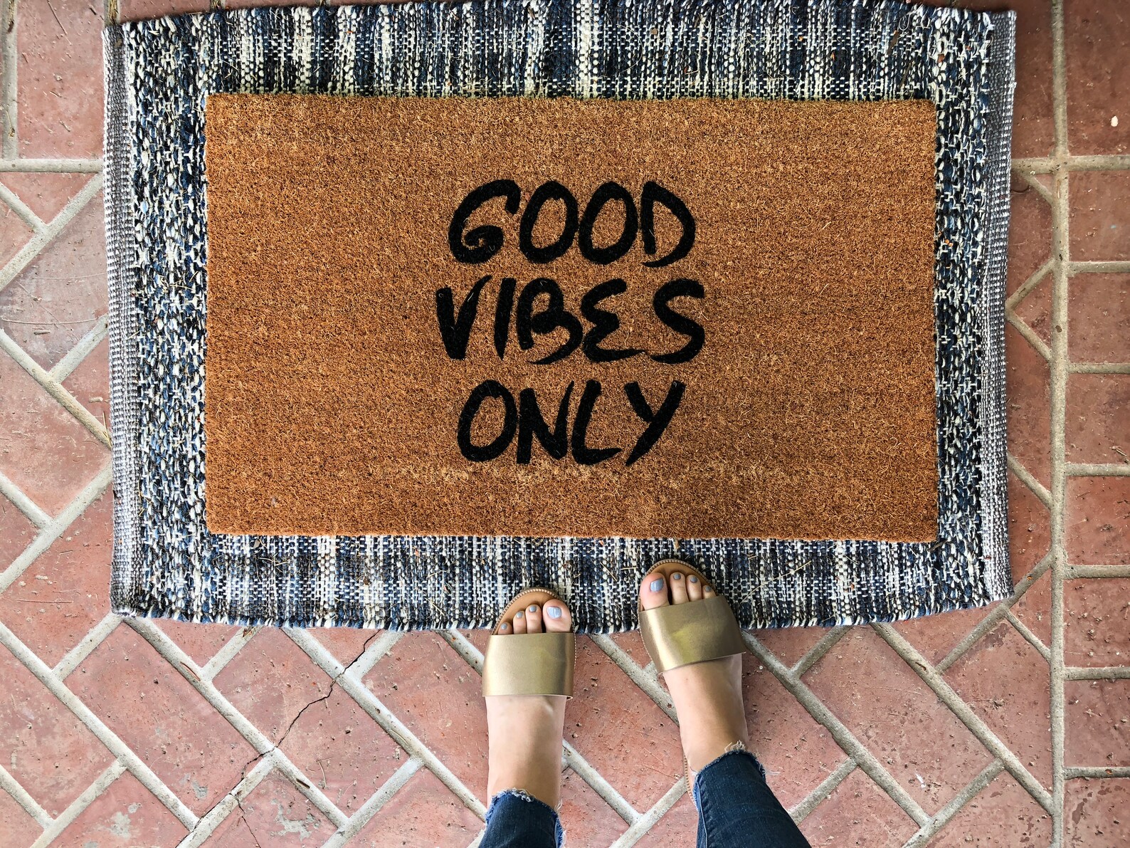 Good Vibes Only Doormat / Door Mat / Funny Doormat / Cute Etsy