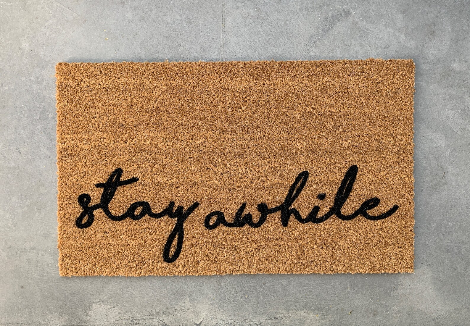 Stay awhile Doormat / Unique Doormat / Custom Doormat / Front Etsy