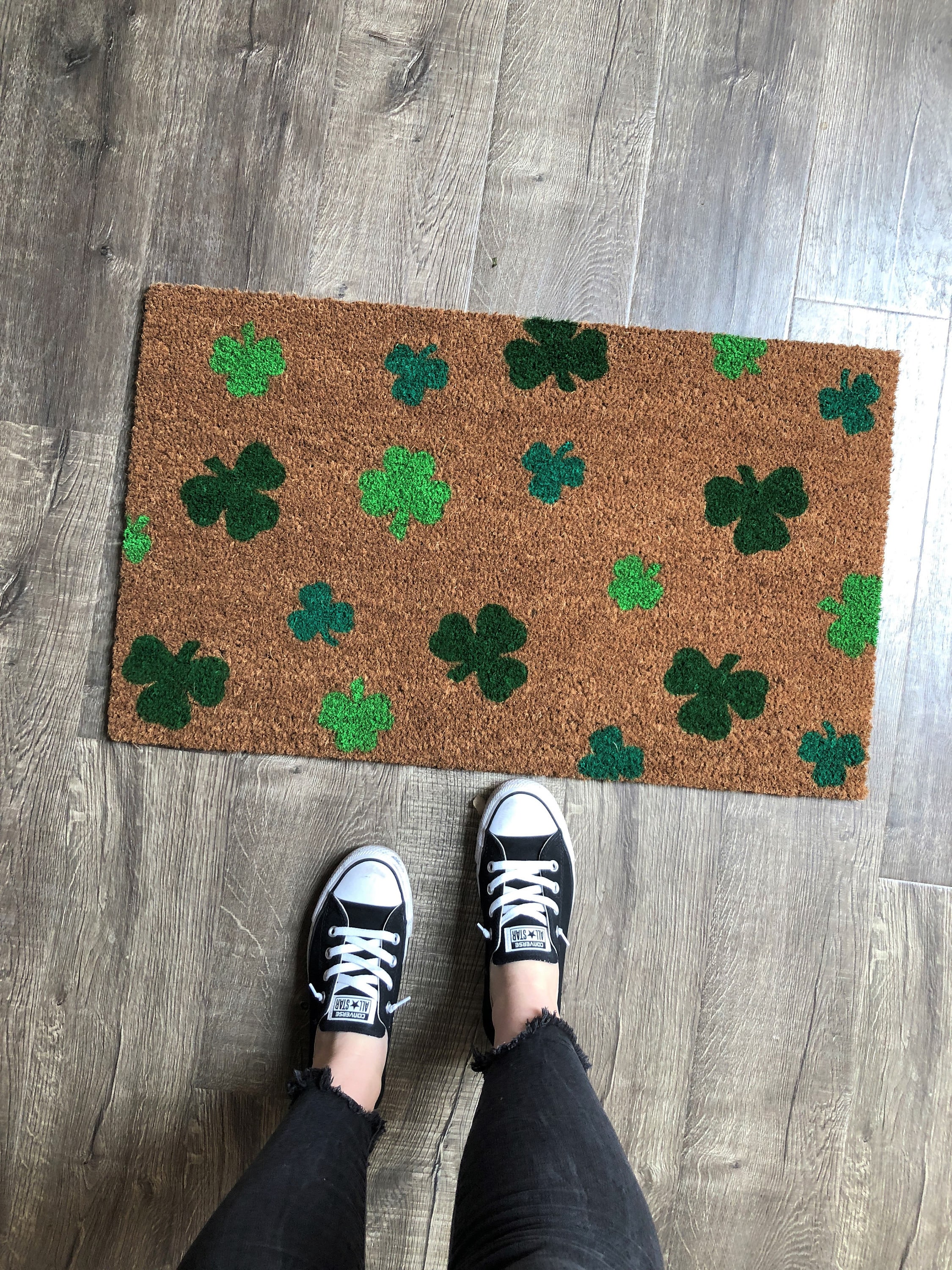 Irish Festival Indoor Washable Carpet Z&L Home St Patrick's Day Celtic Knots Green Clover Lucky Kitchen Rug Sets 2 Piece Floor Mat Non-Slip Rubber Backing Area Runners Door Mats