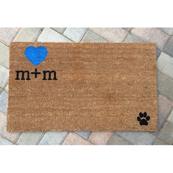 Custom Initials Doormat Personalized Doormat Custom Name Etsy