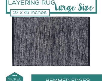 Black Cotton Layering Rug, Halloween Rug, Doormat Layering Rug, Boho Rug, Scatter Rug, Outdoor Entry Mats, Black Area Rug, porch entry rug