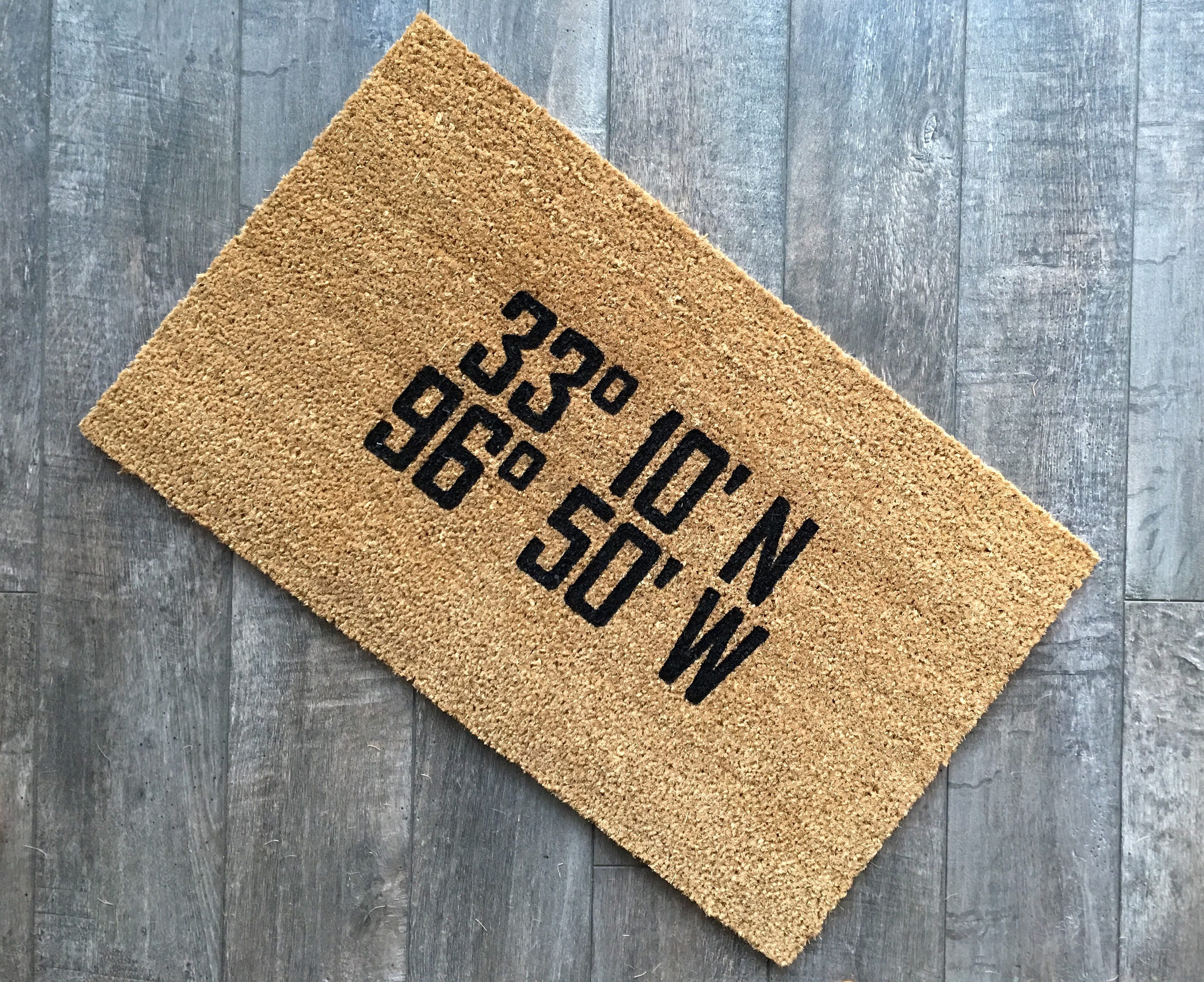 Custom Coordinates Doormat / Monogram Doormat / Personalized Etsy