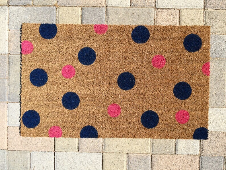 Polka Dot Doormat / Custom Door Mat / Cute Doormat / Etsy