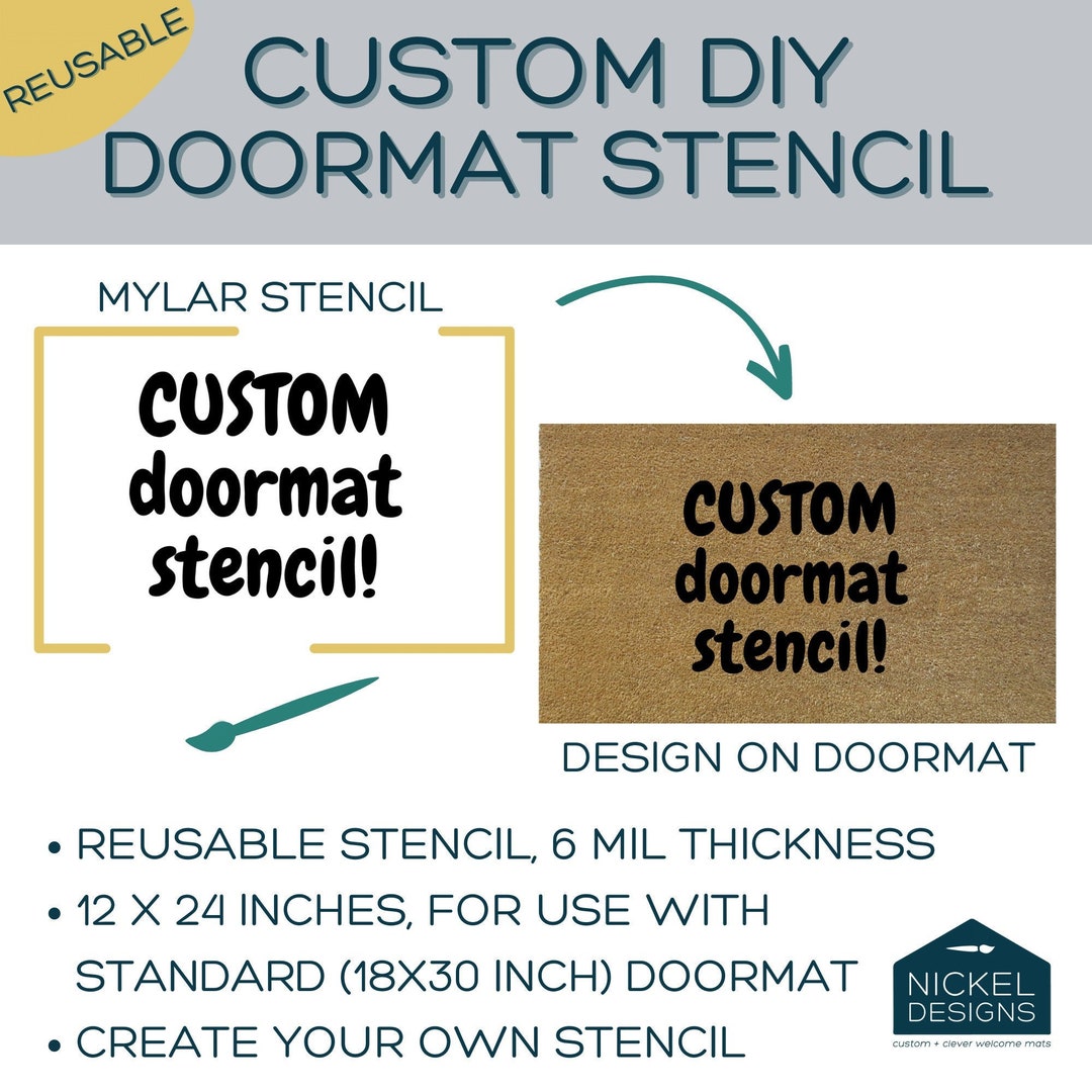 Custom Stencil, Reusable Stencil for Painting, Doormat Stencil, DIY Kit