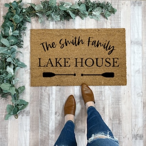 Lake House Doormat, lake house gift, Custom Doormat, Front Door Decor, Lake House Decor, Christmas Gift for guy, Housewarming Gift New Home
