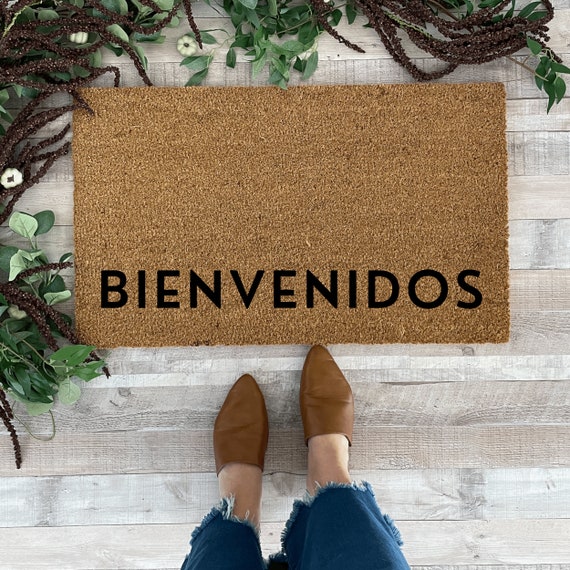 Bienvenidos Doormat Spanish Doormat Modern Doormat Front Etsy
