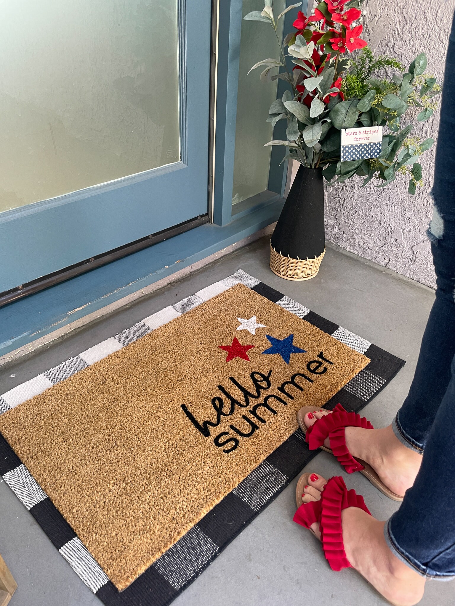 Summer doormat / Star Mat / Outdoor Mat / 4th Etsy
