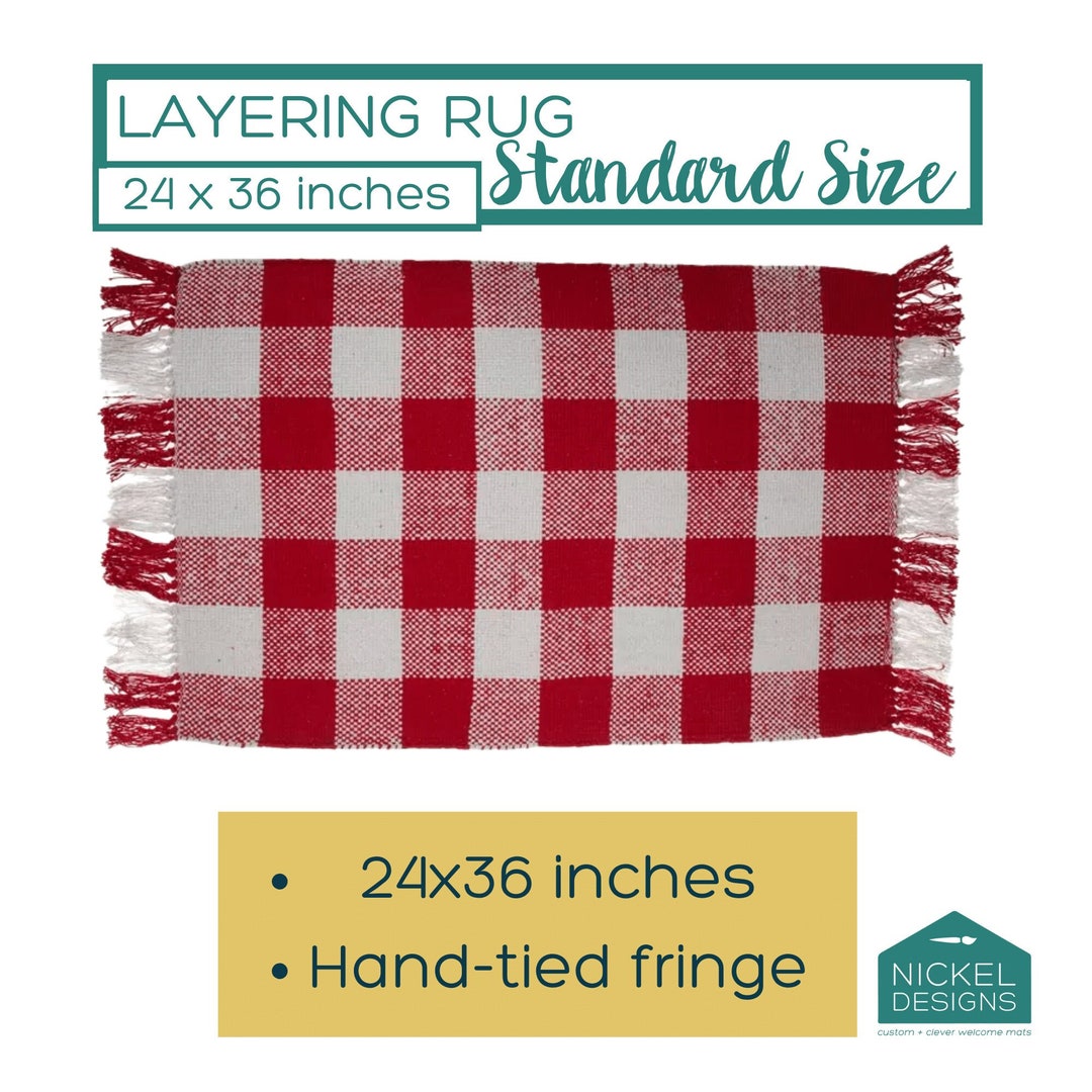 Red Buffalo Check Rug, Buffalo Plaid Christmas Decor, Accent Rug