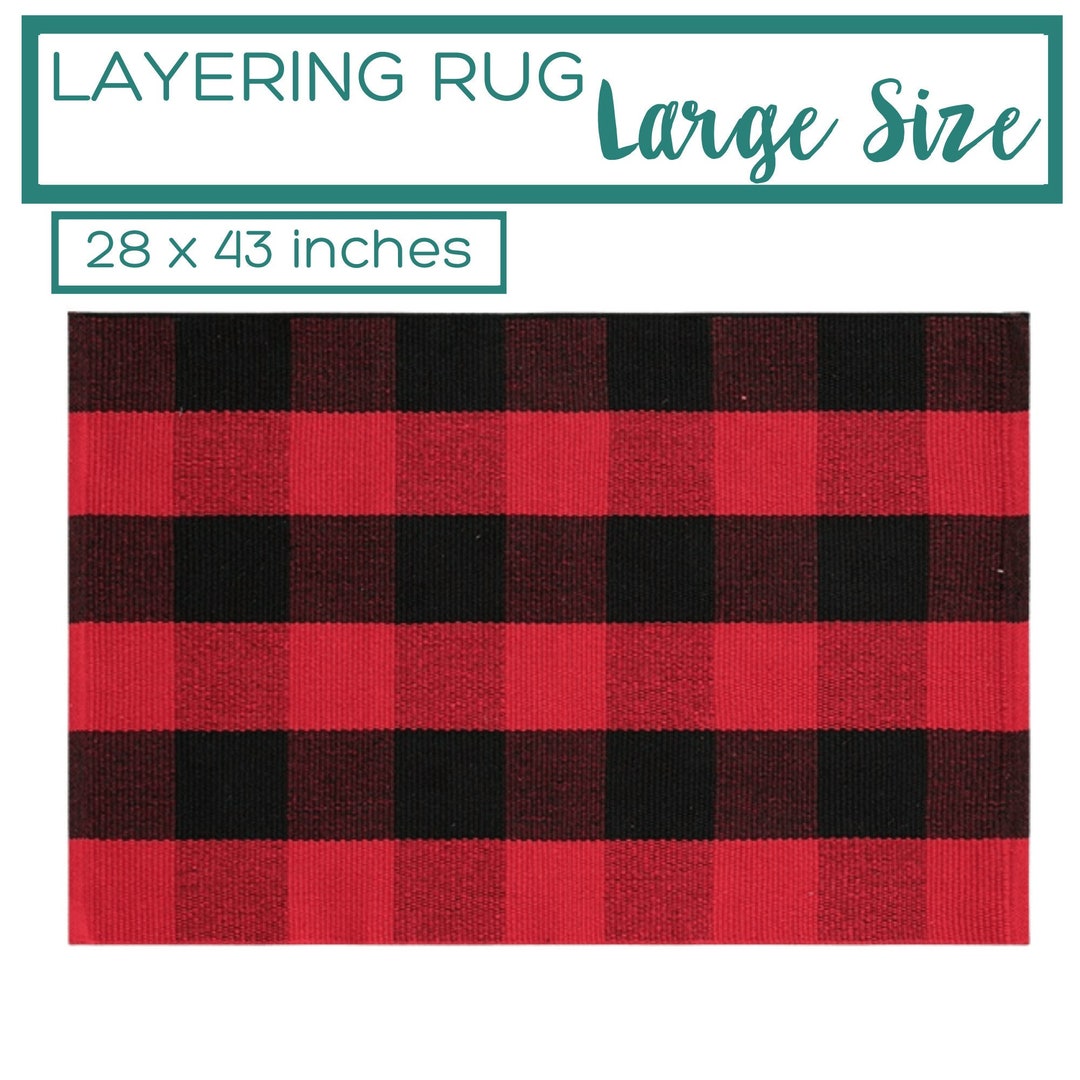 Buffalo Check Rug, Buffalo Plaid Valentines Day Decor, Accent Rug