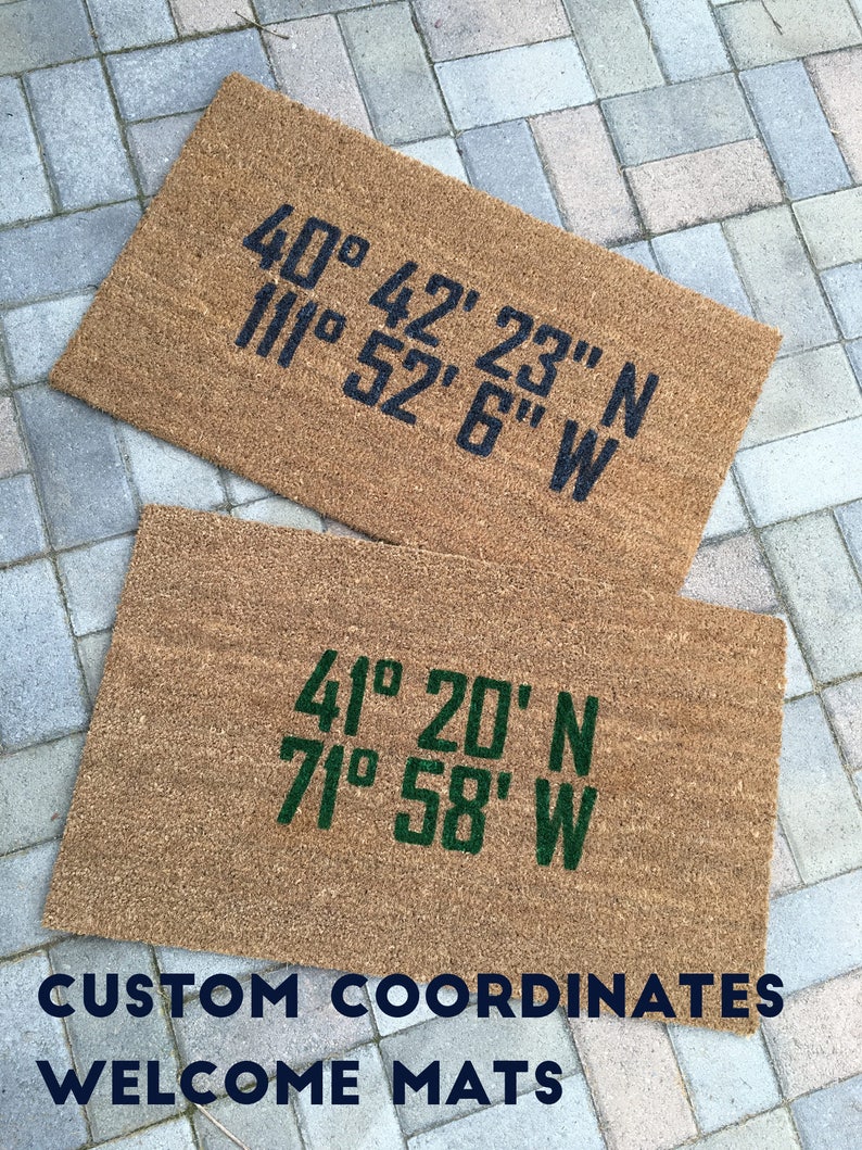 Custom Doormat Large, Custom Coordinates Gift Location, Personalized Doormat, GPS Coordinates Sign, Address Doormat Unique, Address Gift image 7