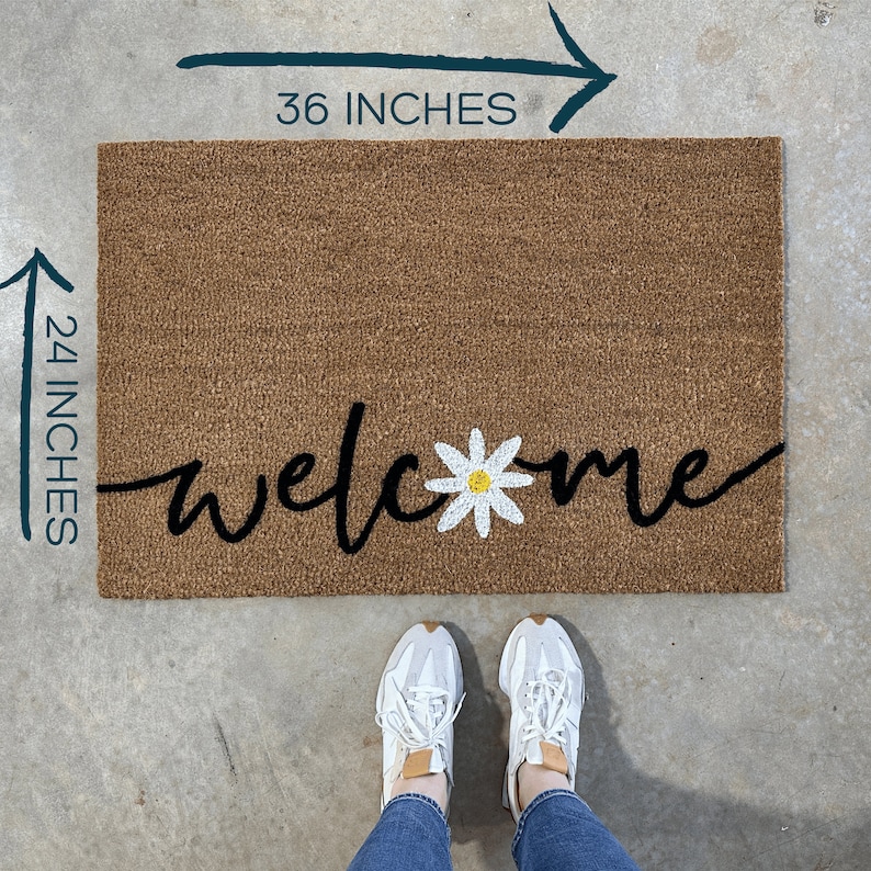 NickelDesignsShop Daisy Welcome Doormat - Thumbnail 5