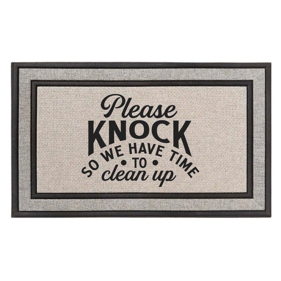 Please Knock Doormat, Indoor Doormat, Funny Doormat Outdoor, Rug