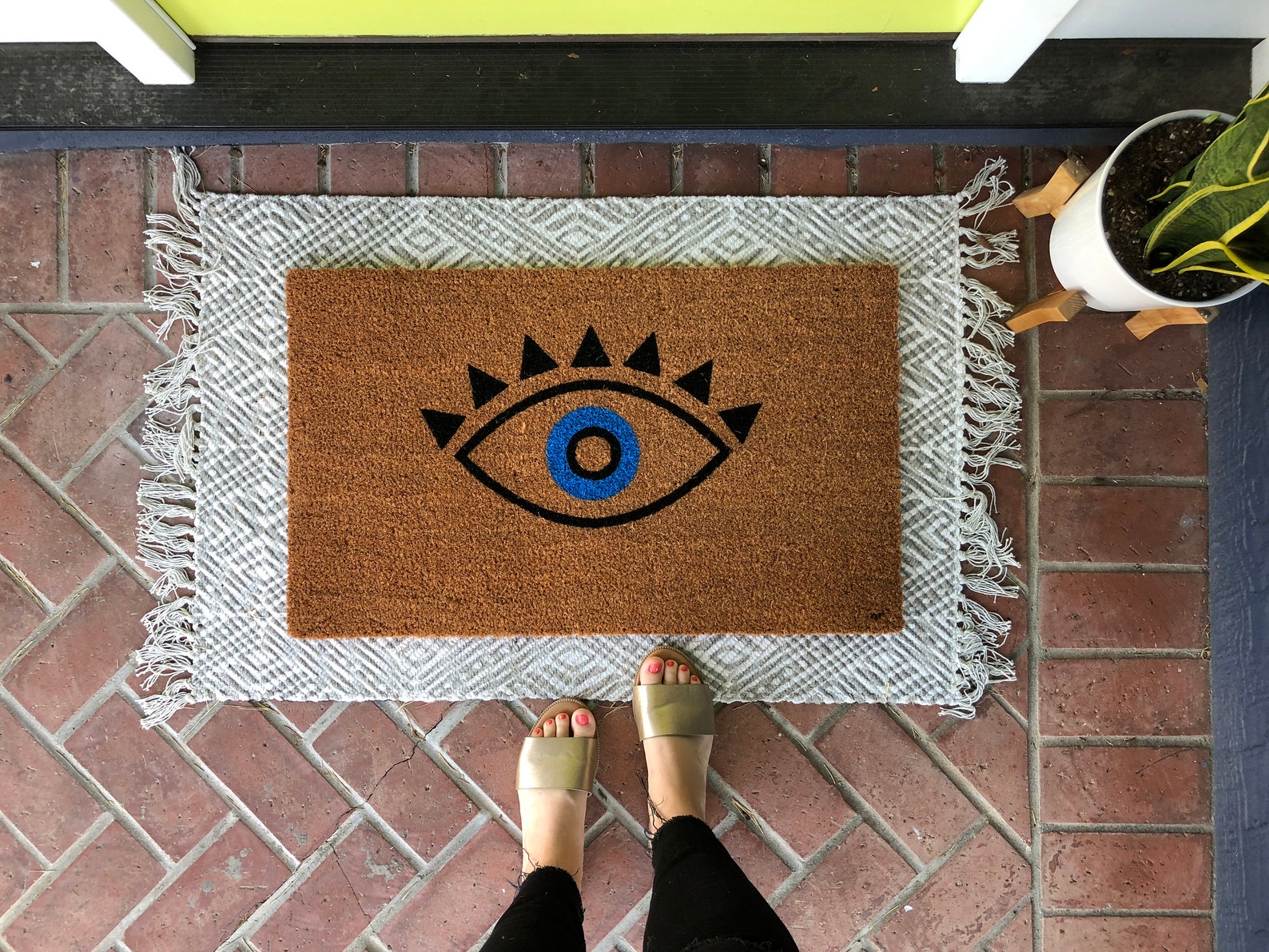 Evil Eye Doormat / Boho Doormat / Rug / Custom Mat / Etsy