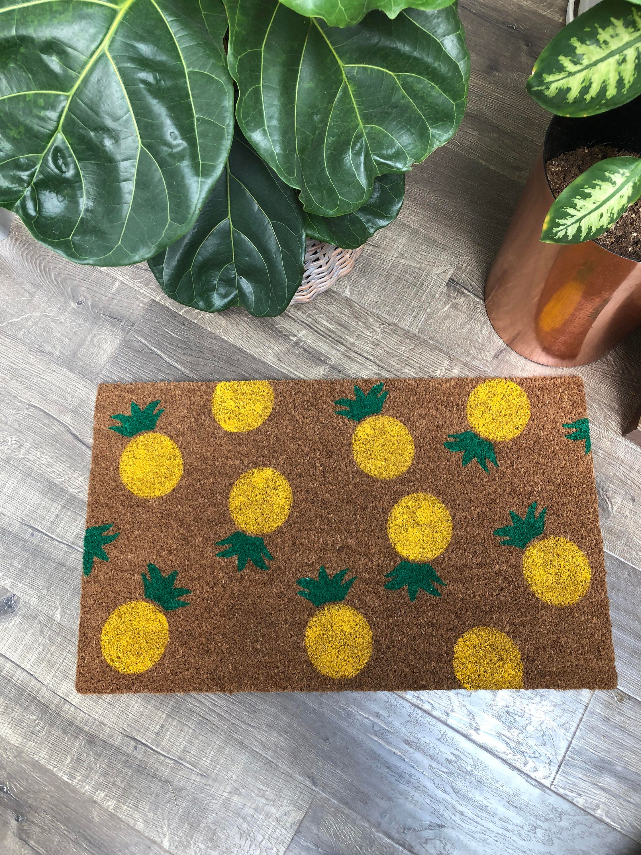 Pineapple Doormat / Summer Doormat / Personalized Door Mat / Etsy