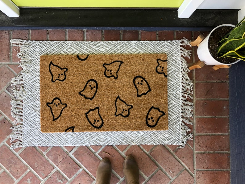 Halloween Doormat Ghost Mat Thanksgiving Doormat Etsy