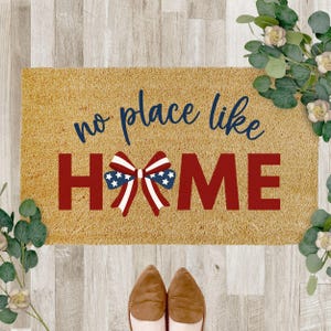 Patriotic Doormat, 4th of July Decor, Summer Porch Mat, Red White Blue mat, Summer Porch Decor, USA Welcome Mat, Memorial Day Decor Outdoor