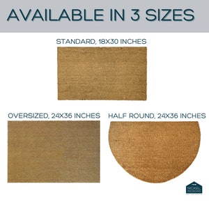 Pode incluir: Tr&ecirc;s tapetes de porta em tamanhos diferentes: padr&atilde;o, 18x30 polegadas, grande, 24x36 polegadas e meio-c&iacute;rculo, 24x36 polegadas. Todos os tapetes s&atilde;o feitos de fibra de coco marrom.