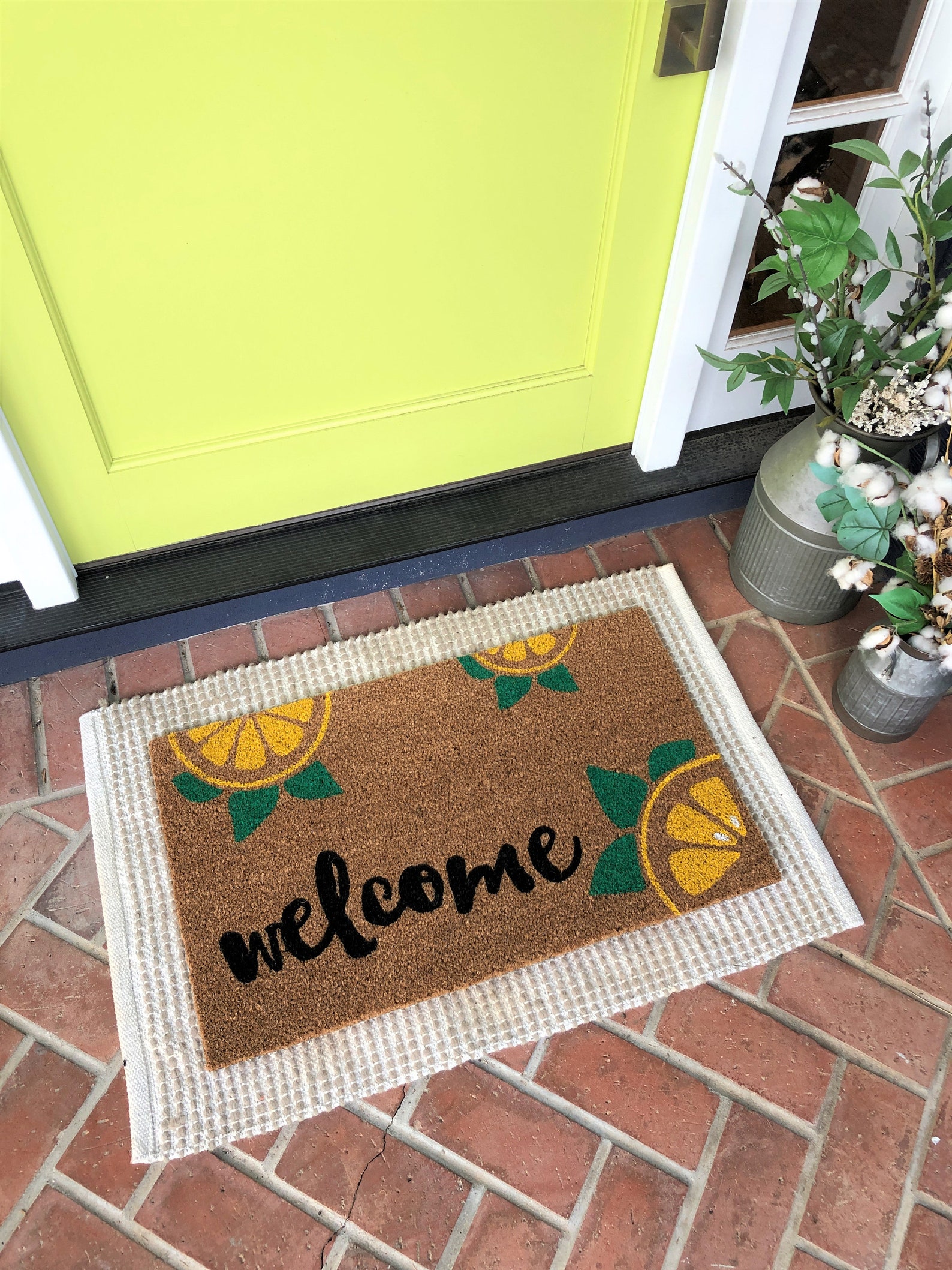 Lemon Doormat Lemon Decor Spring Doormat Outdoor Summer Etsy
