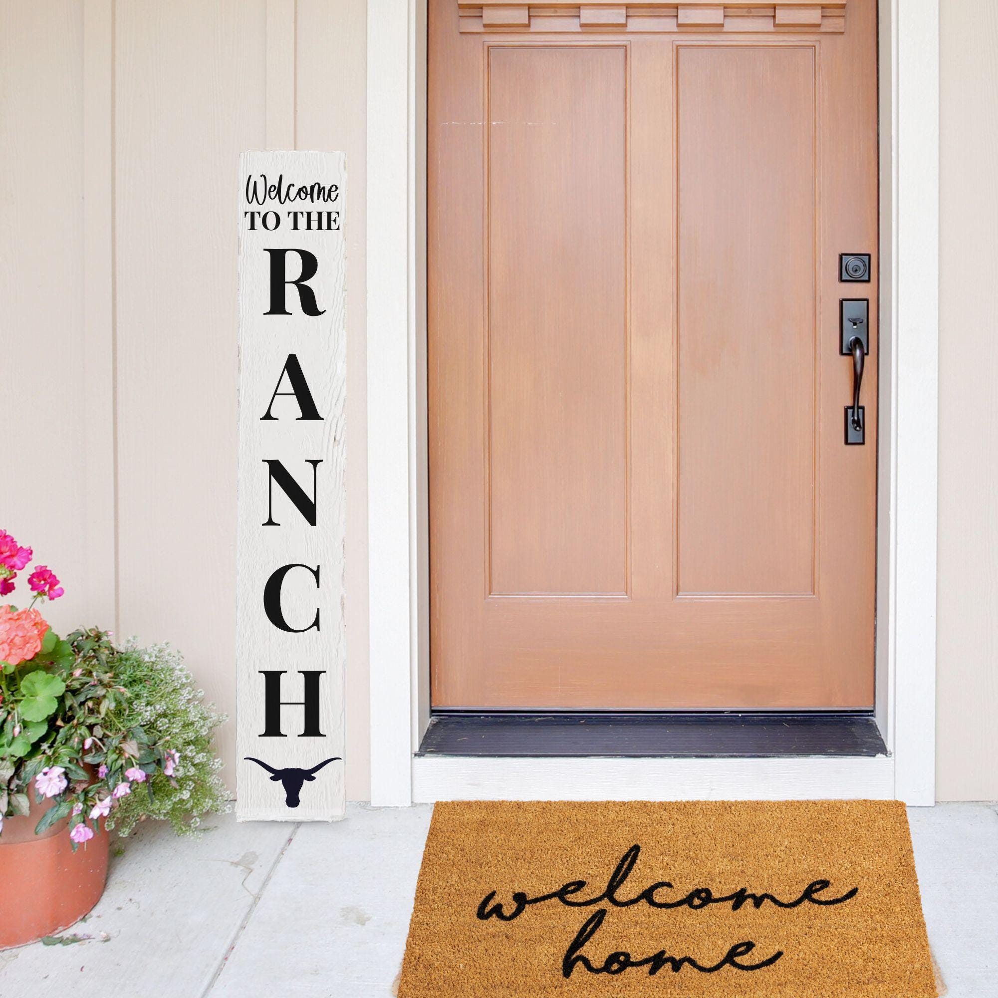 Ranch Welcome Sign for Porch, Longhorn Cattle Gift, Welcome to the ...